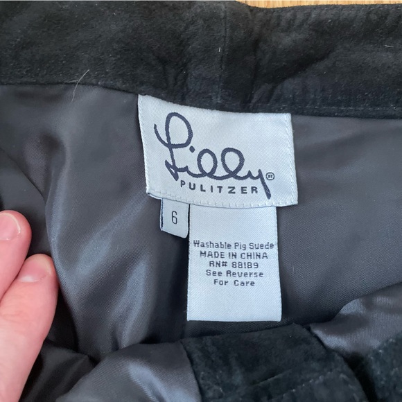 Lily Pulitzer suede washable black high waisted pants NWT size 6 - Picture 15 of 16
